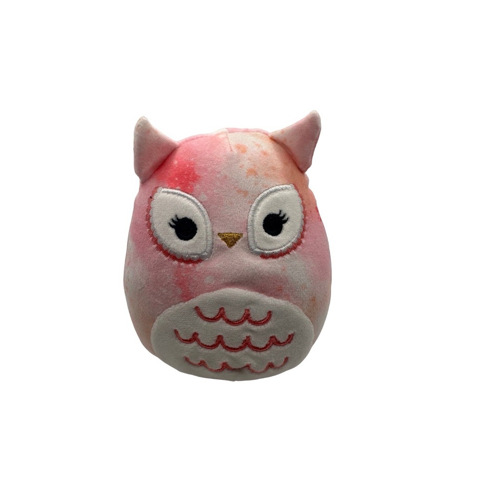 Squishmallows Pink Orange White Tie Dye Owl Bird Plush Stuffed Animal Toy 5" EUC